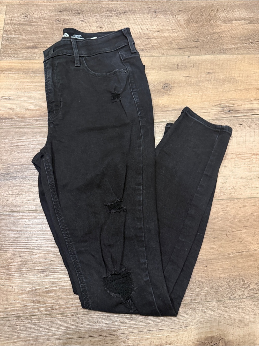 Old Navy Black Distressed Skinny Jeans